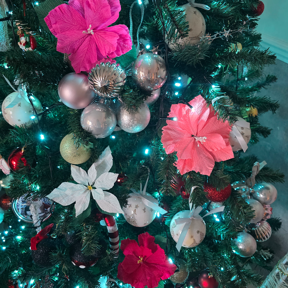 Handmade Crepe Paper Poinsettia – Christmas Ornament or Home Décor (Made to Order)