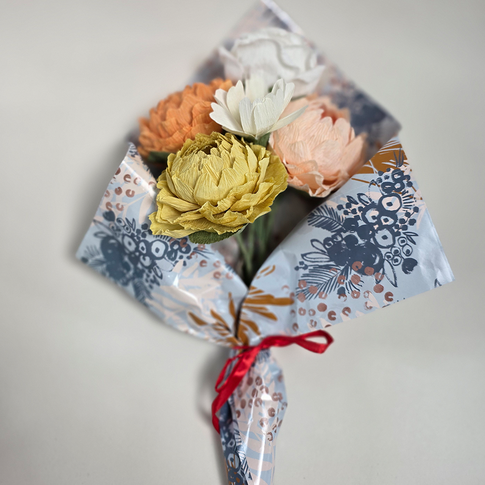 Golden Harmony Bouquet – Handmade Paper Flowers