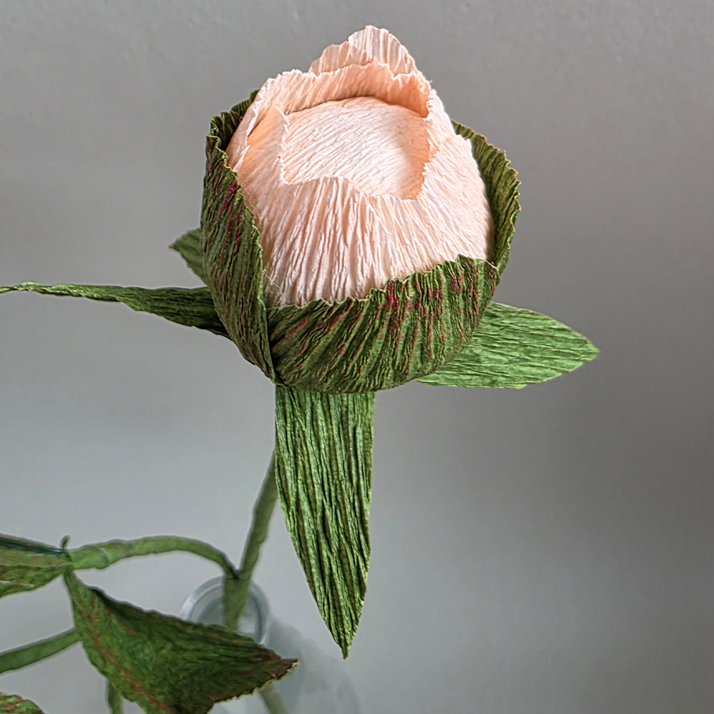 Handmade Peony Trio – Bloom, Mid-Bloom &amp; Bud
