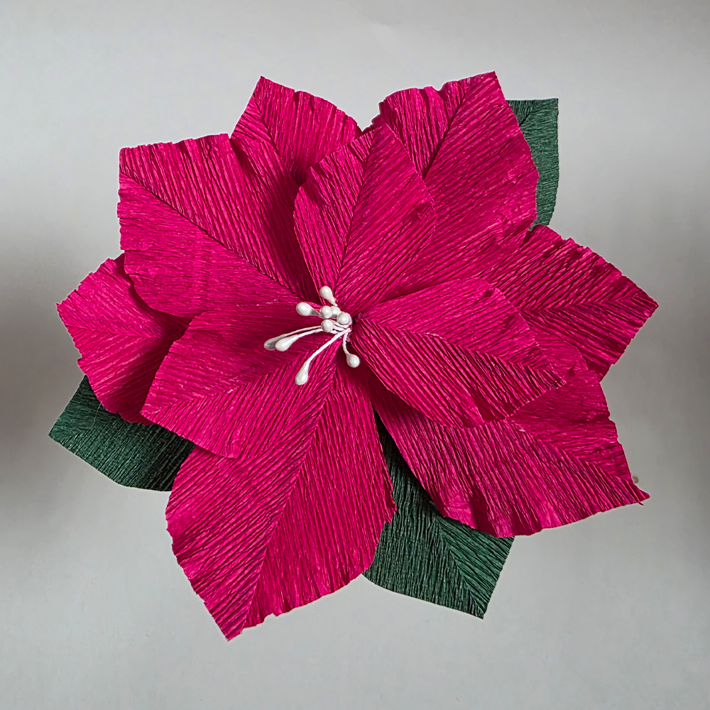 Handmade Crepe Paper Poinsettia – Christmas Ornament or Home Décor (Made to Order)