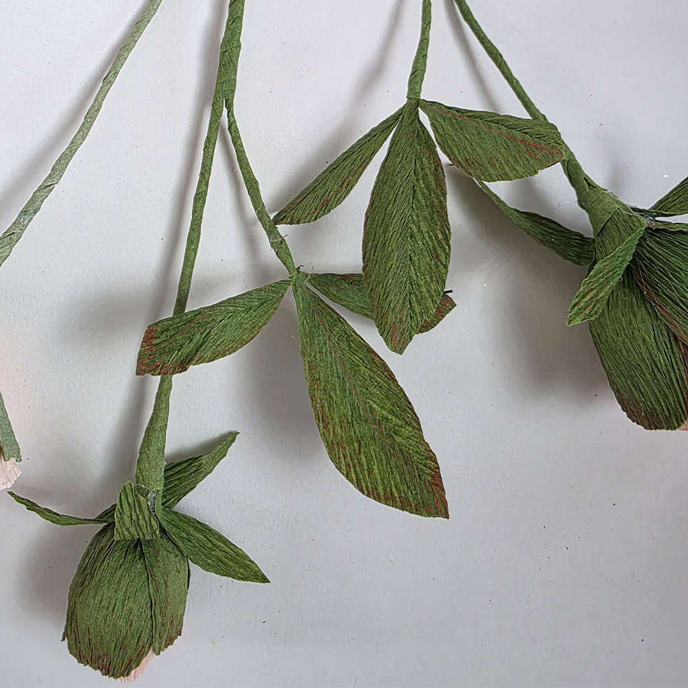 Handmade Peony Trio – Bloom, Mid-Bloom &amp; Bud