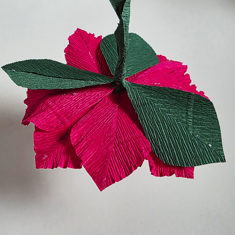 Handmade Crepe Paper Poinsettia – Christmas Ornament or Home Décor (Made to Order)