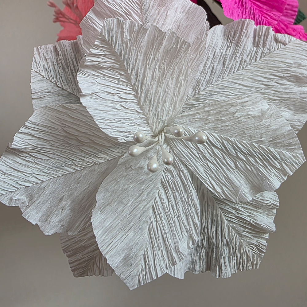Handmade Crepe Paper Poinsettia – Christmas Ornament or Home Décor (Made to Order)