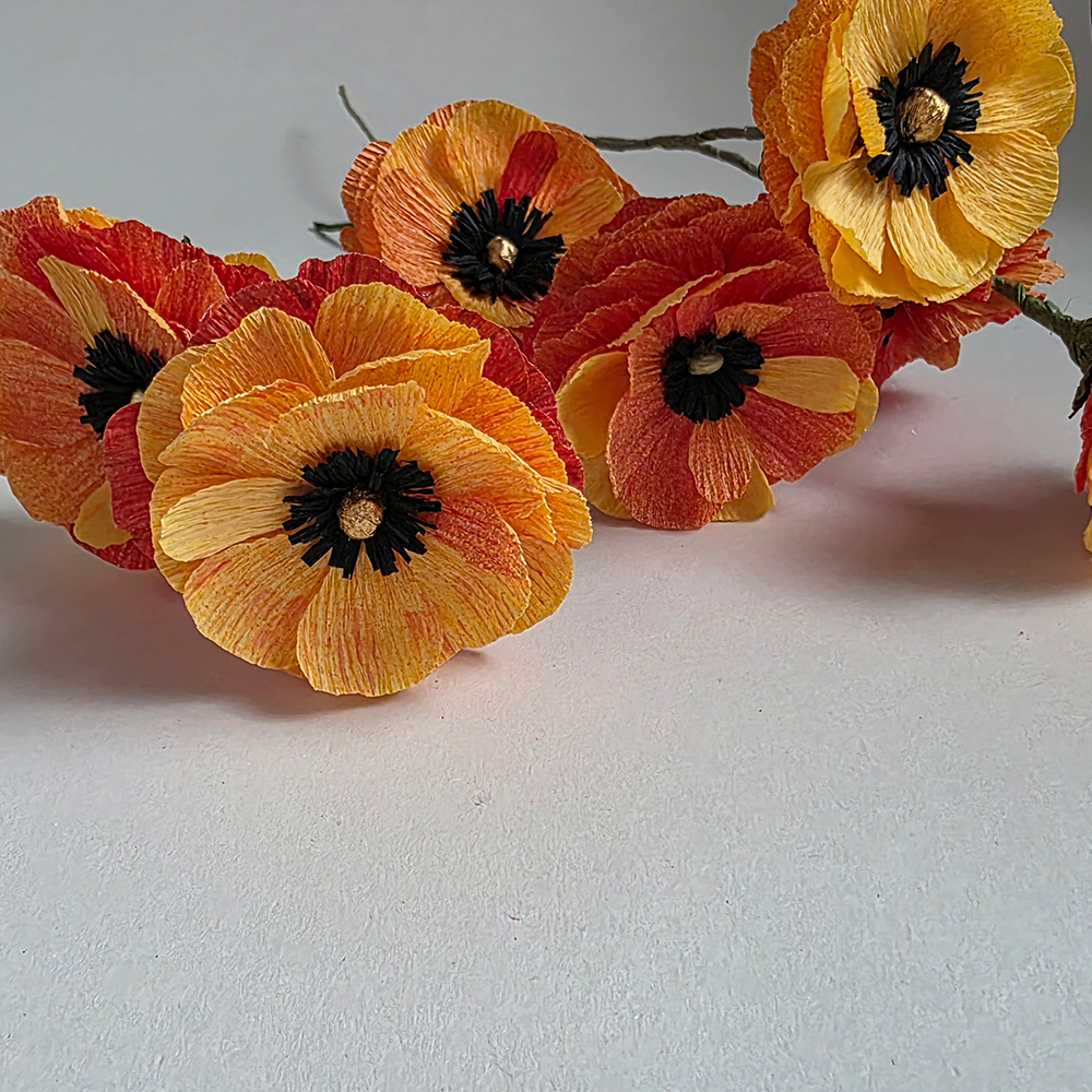 Handmade Crepe Paper Ranunculus – Custom Colours (Made to Order)