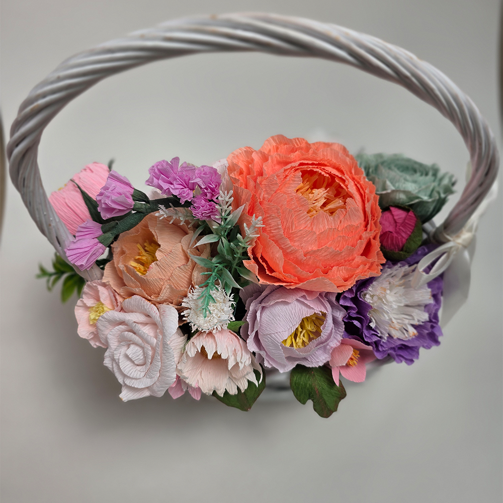 Luxury Bloom Basket – Handmade Paper Flower Arrangement