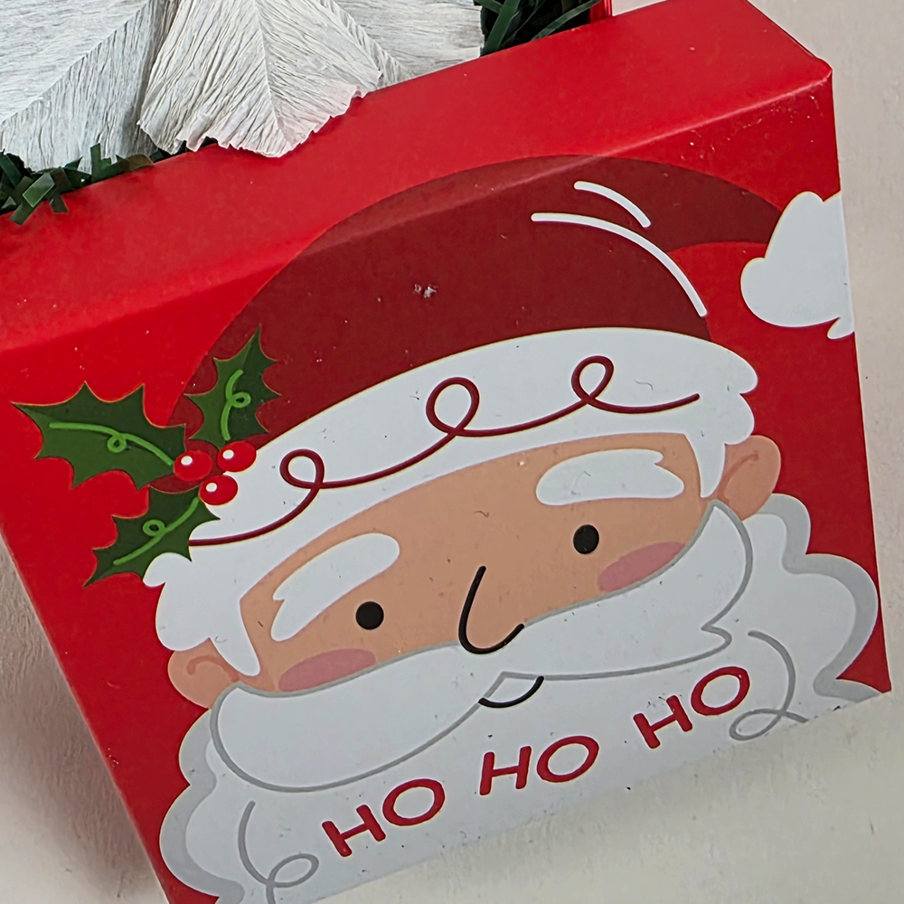 White Christmas Poinsettia Gift Box – Handmade Crepe Paper Flower