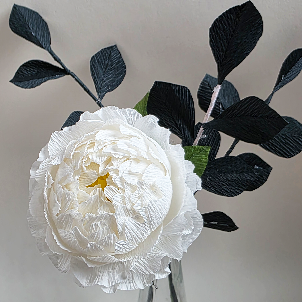 Black Crepe Paper Leaves