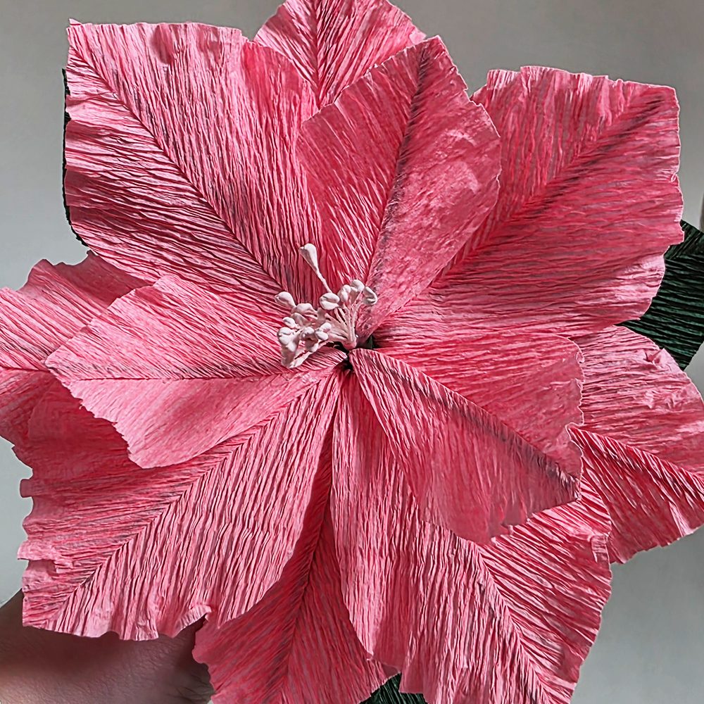 Handmade Crepe Paper Poinsettia – Christmas Ornament or Home Décor (Made to Order)