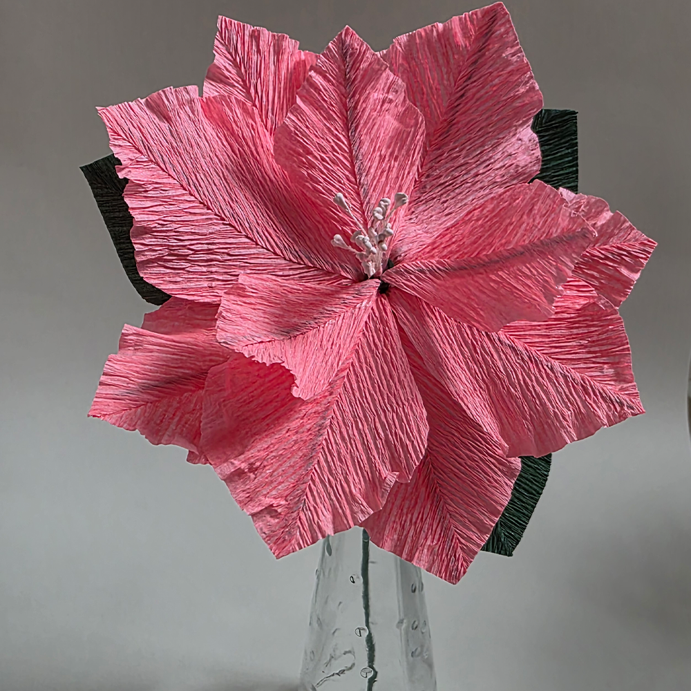 Handmade Crepe Paper Poinsettia – Christmas Ornament or Home Décor (Made to Order)