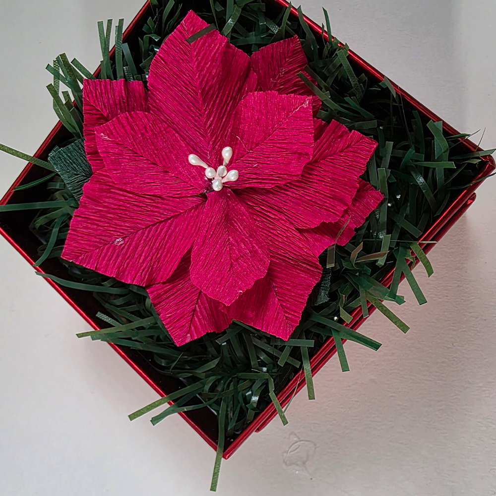 Christmas Poinsettia – Mini Gift Box Arrangement