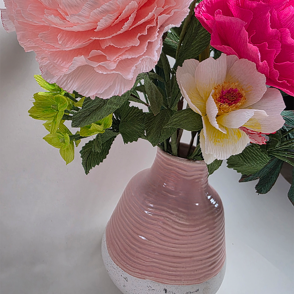 Blooming Harmony Vase – Handmade Paper Flower Arrangement