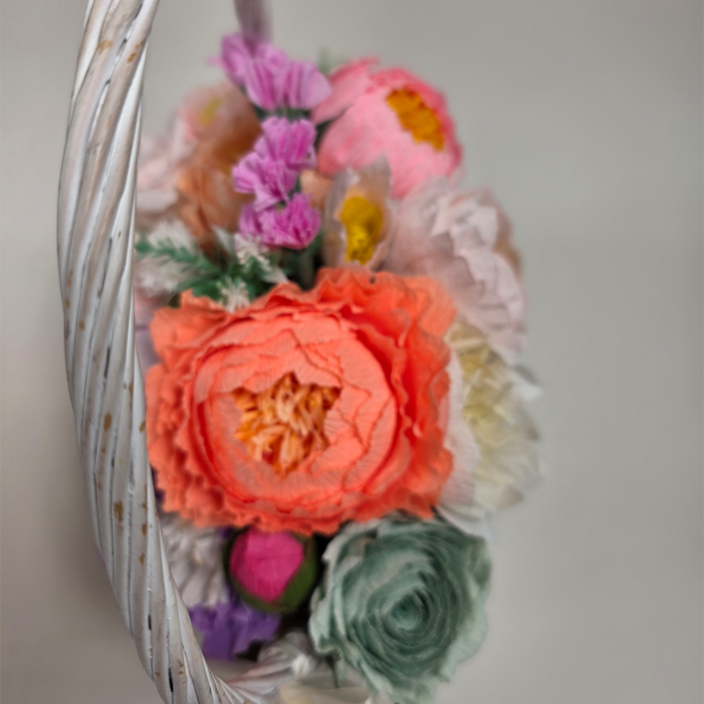 Luxury Bloom Basket – Handmade Paper Flower Arrangement