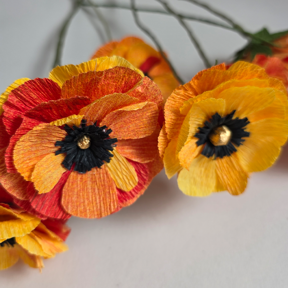Handmade Crepe Paper Ranunculus – Custom Colours (Made to Order)