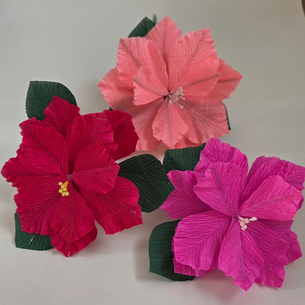 Handmade Crepe Paper Poinsettia – Christmas Ornament or Home Décor (Made to Order)
