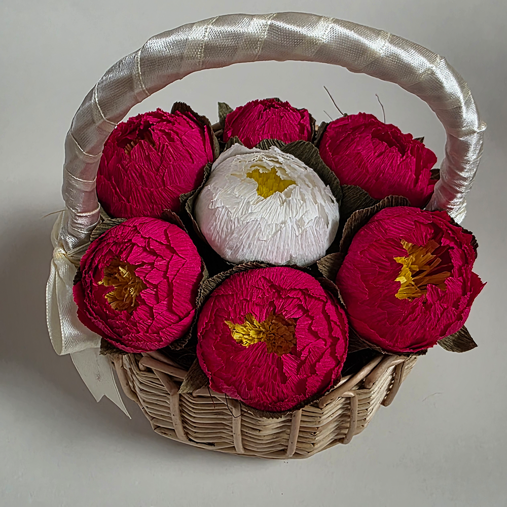 Cute Peony Basket