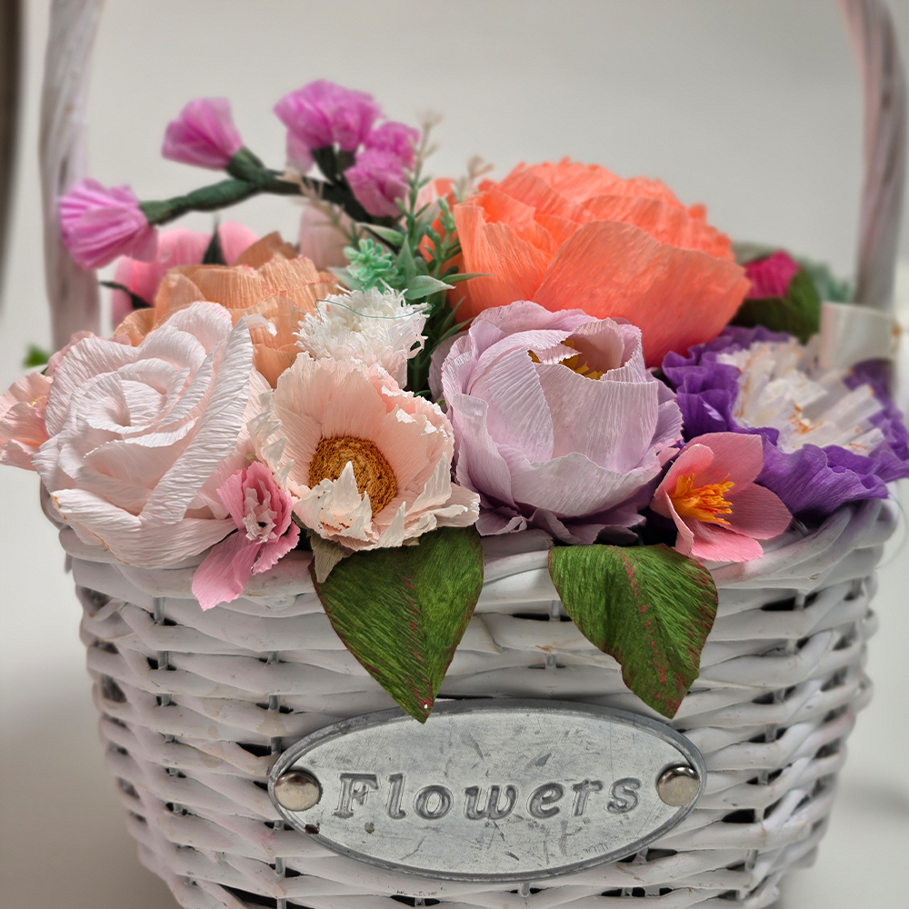 Luxury Bloom Basket – Handmade Paper Flower Arrangement