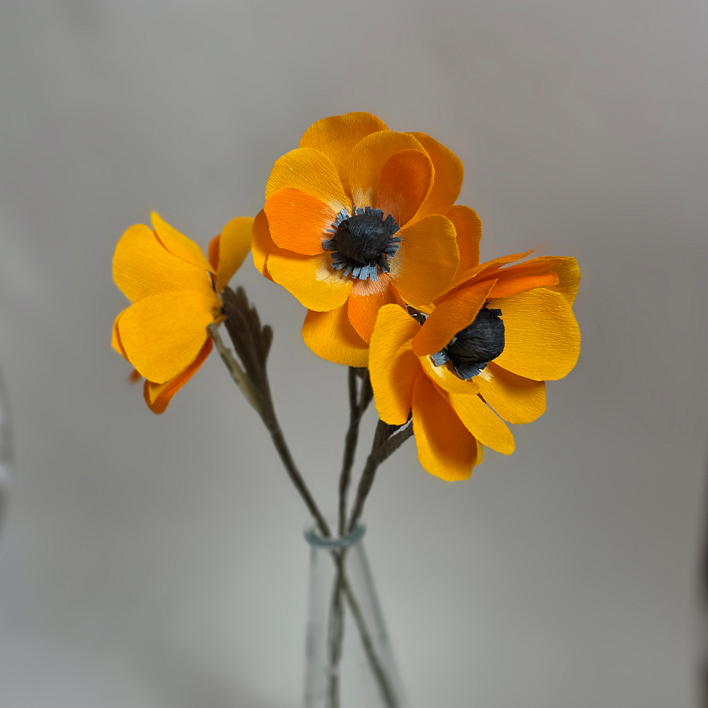 Handmade Doublette Crepe Paper Anemon