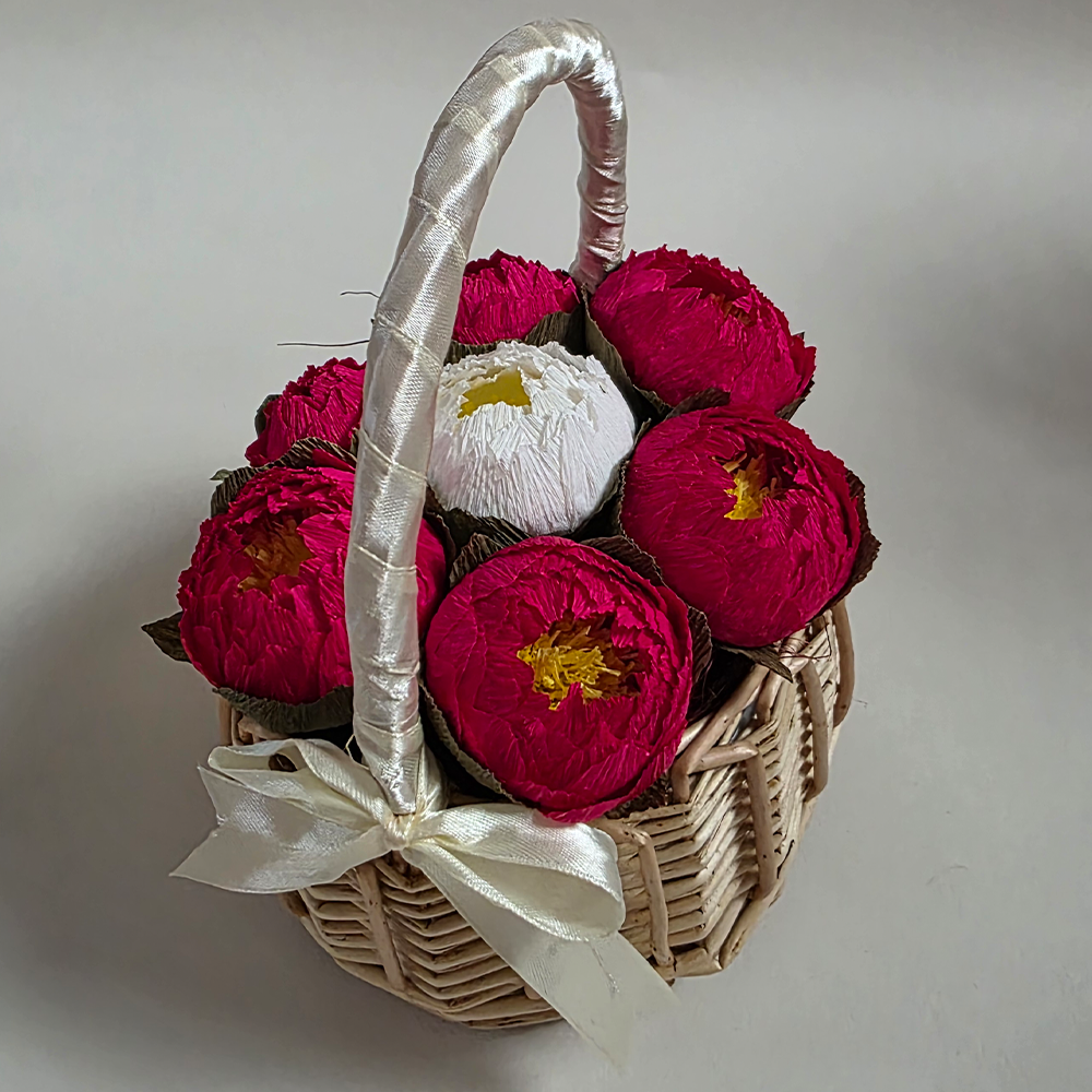 Cute Peony Basket