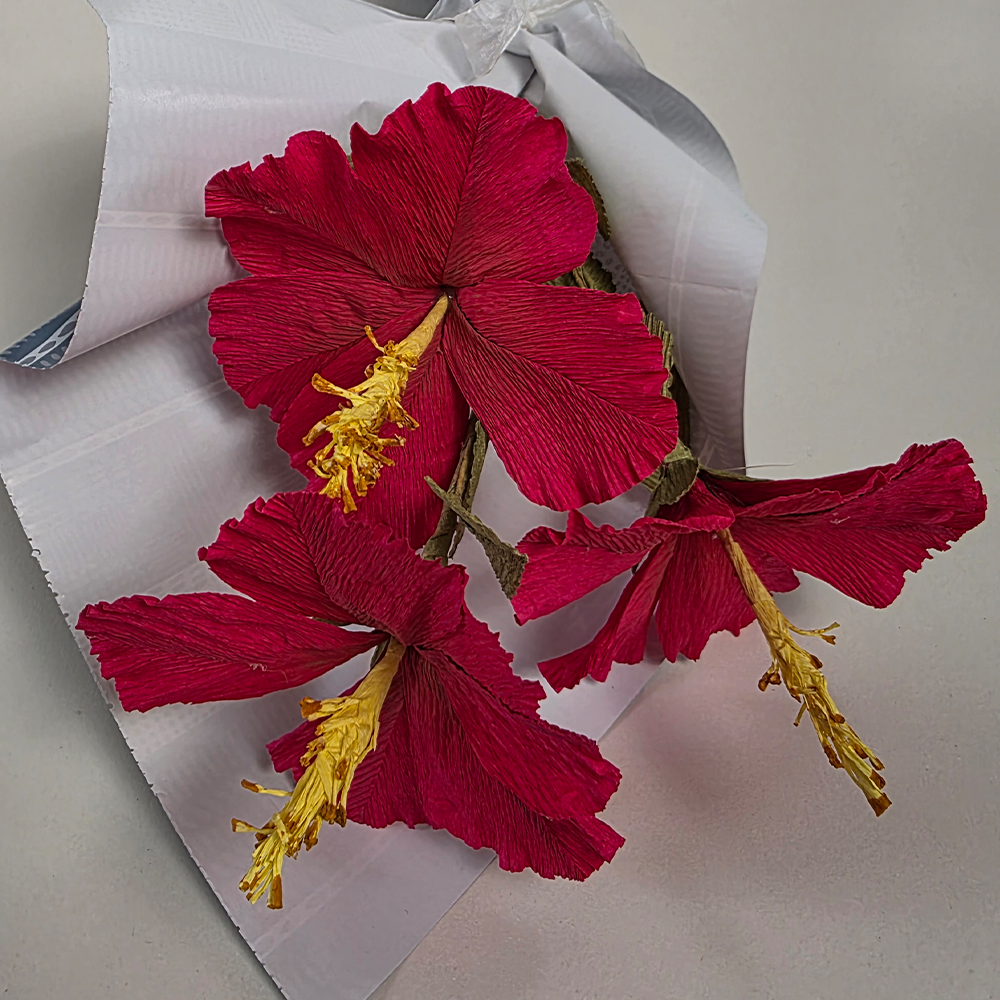 Tropical Hibiscus Bouquet – Handmade Paper Flowers