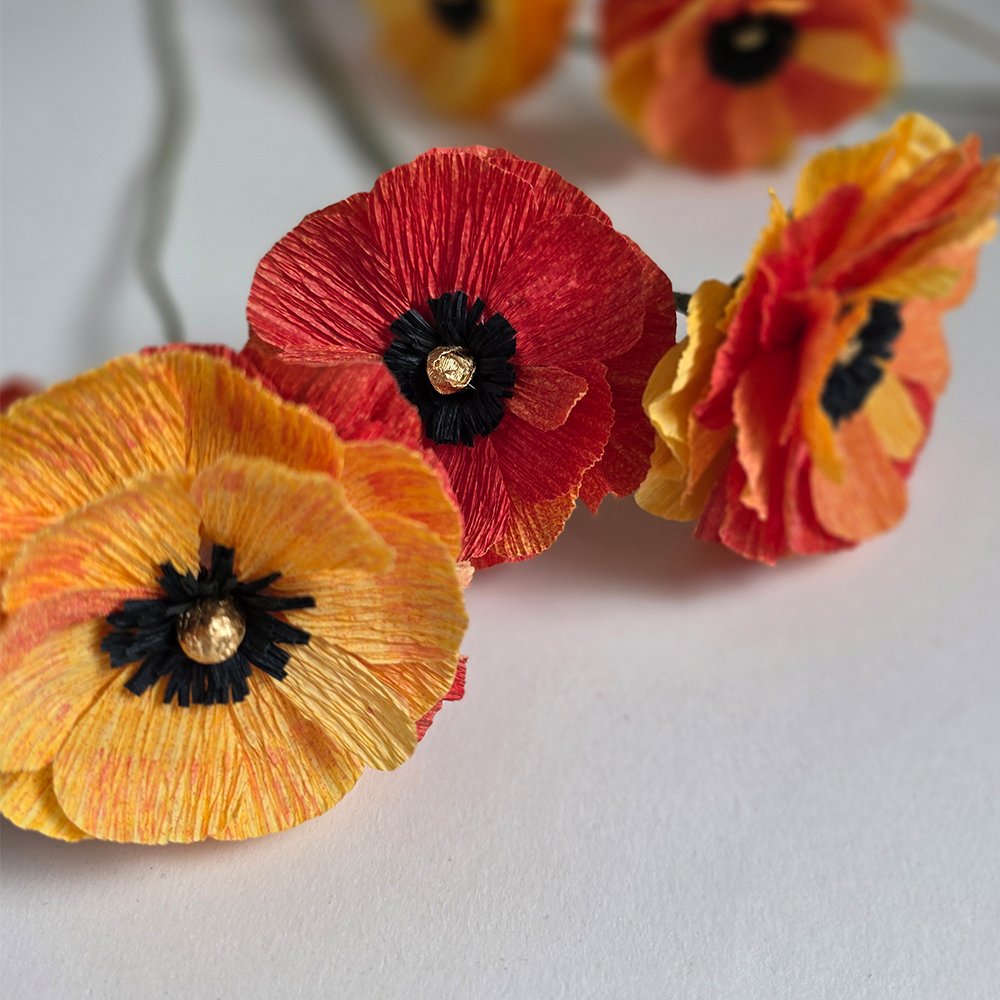Handmade Crepe Paper Ranunculus – Custom Colours (Made to Order)