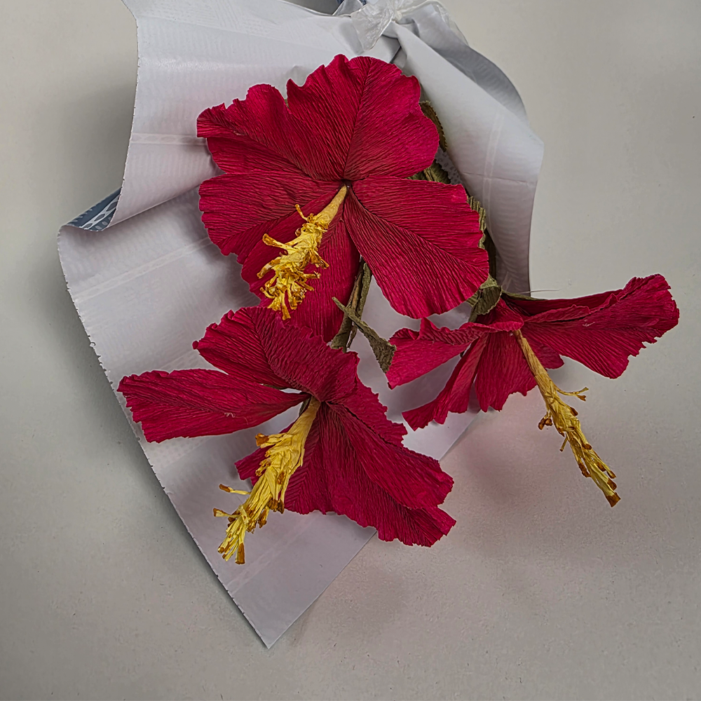Tropical Hibiscus Bouquet – Handmade Paper Flowers