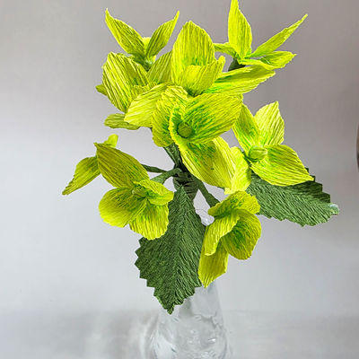 Handmade Lime Hydrangea Stem – Italian Crepe Paper