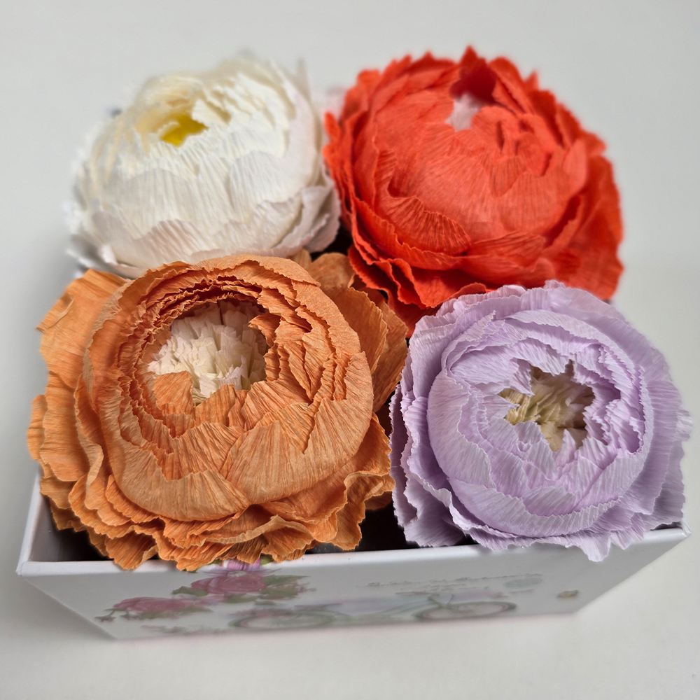Floral Bicycle Gift Box with Handmade Paper Peonies