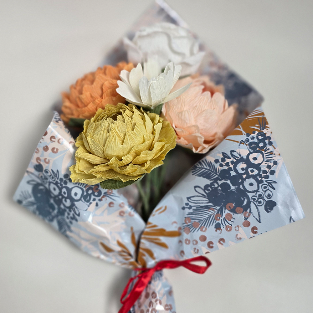 Golden Harmony Bouquet – Handmade Paper Flowers
