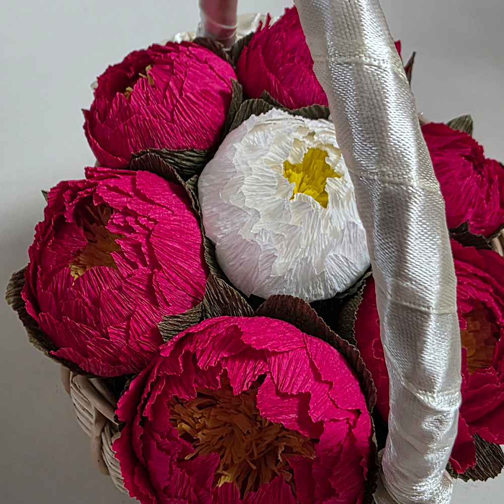 Cute Peony Basket