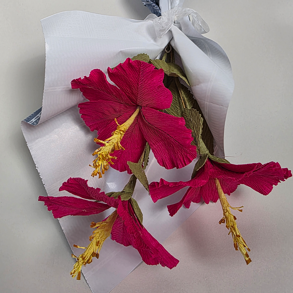 Tropical Hibiscus Bouquet – Handmade Paper Flowers