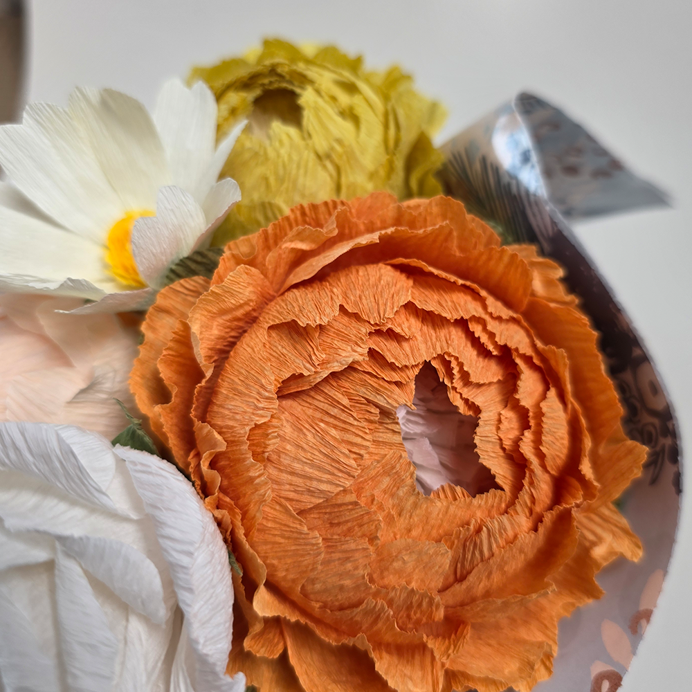 Golden Harmony Bouquet – Handmade Paper Flowers