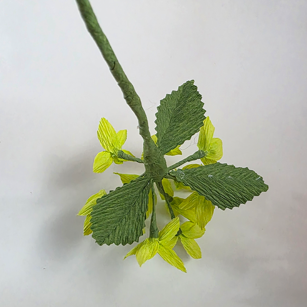 Handmade Lime Hydrangea Stem – Italian Crepe Paper