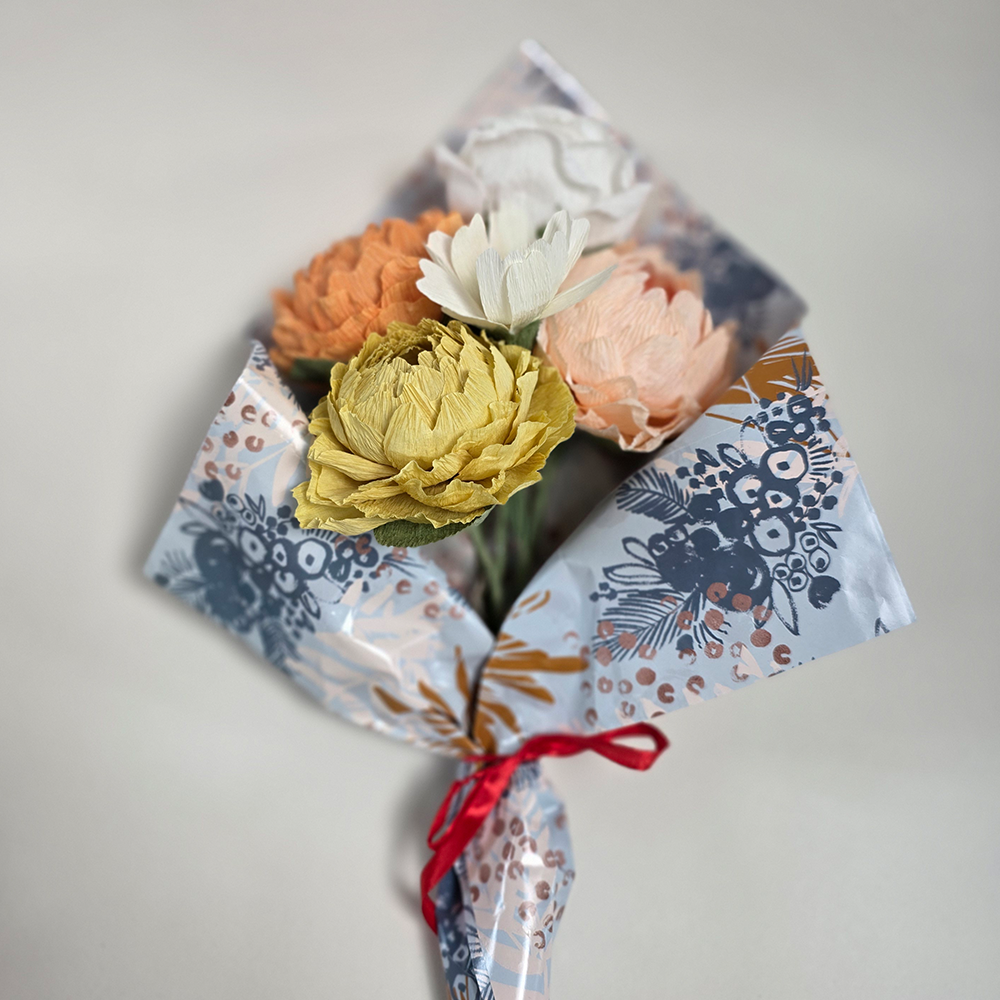 Golden Harmony Bouquet – Handmade Paper Flowers