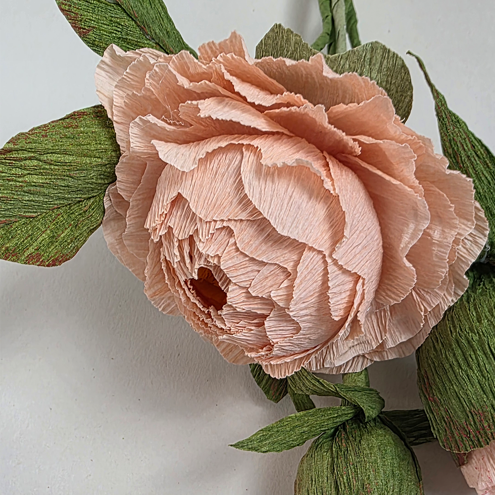 Handmade Peony Trio – Bloom, Mid-Bloom &amp; Bud
