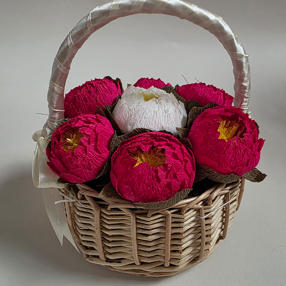Cute Peony Basket