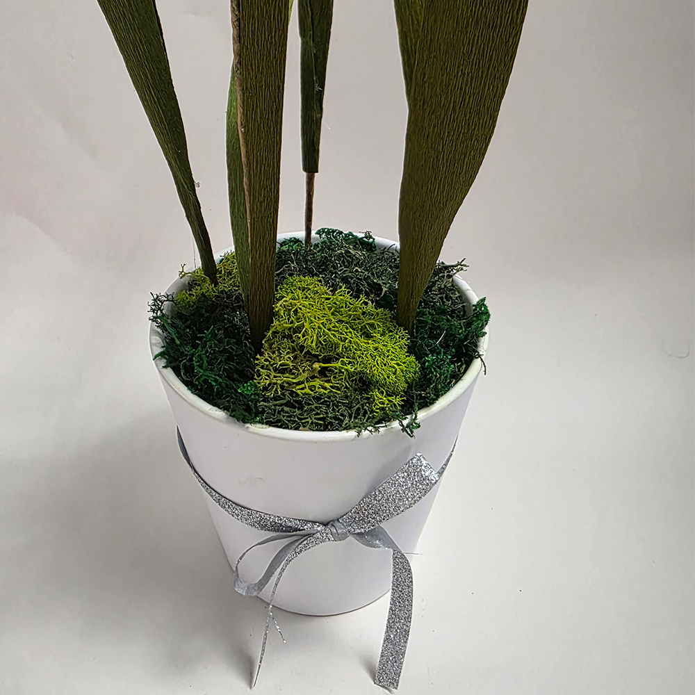 Handmade Paper Daffodils in Ceramic Pot