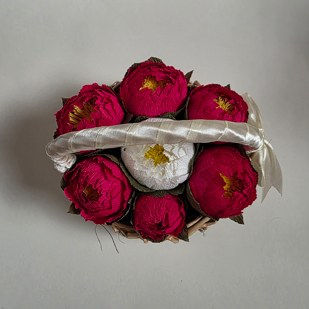 Cute Peony Basket