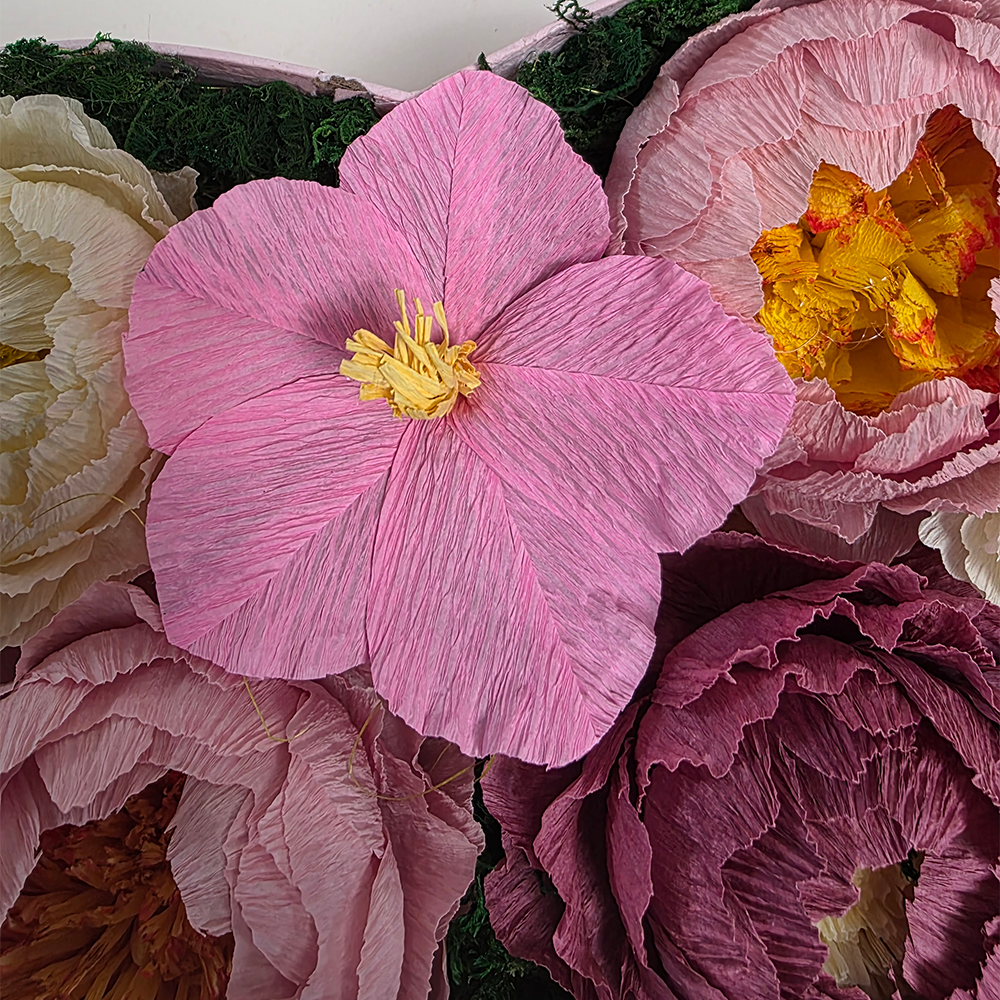 Heart Box with Handmade Paper Peonies & Hibiscu