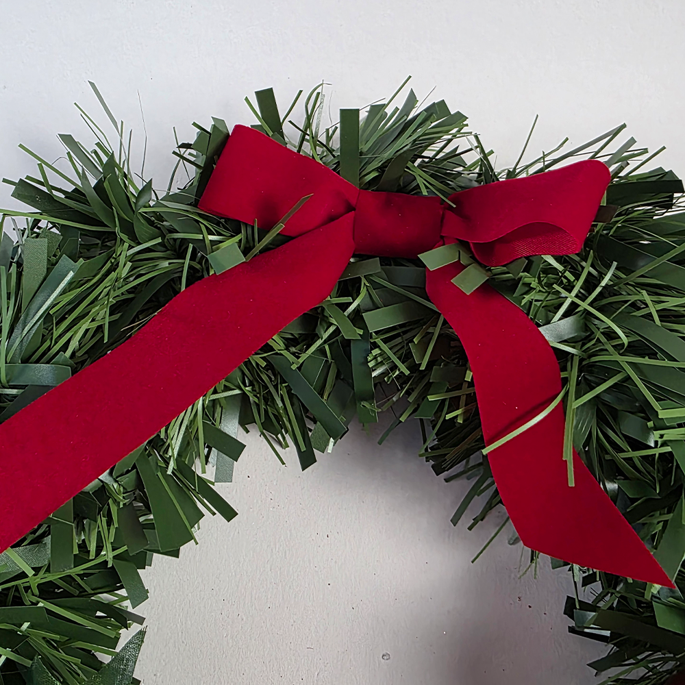 Large Christmas Wreath with Handmade Paper Poinsettia
