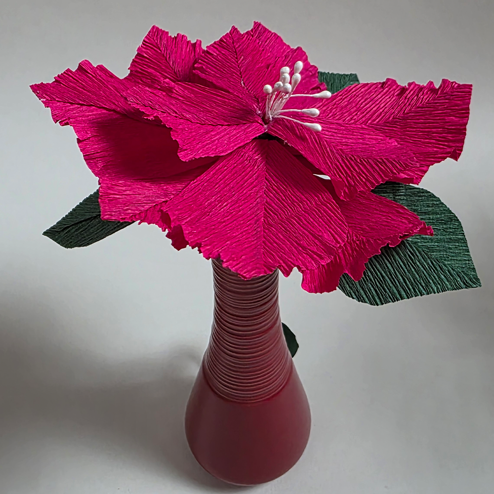Handmade Crepe Paper Poinsettia – Christmas Ornament or Home Décor (Made to Order)