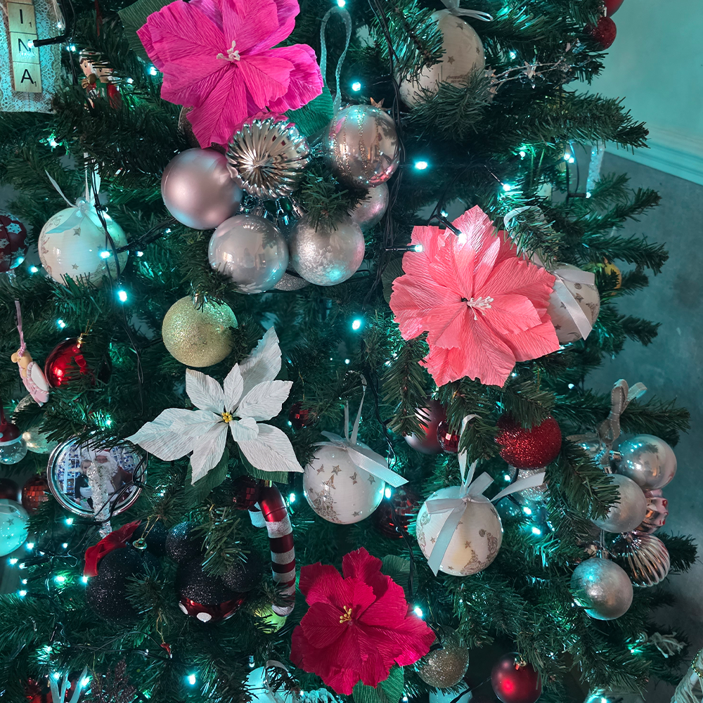 Handmade Crepe Paper Poinsettia – Christmas Ornament or Home Décor (Made to Order)