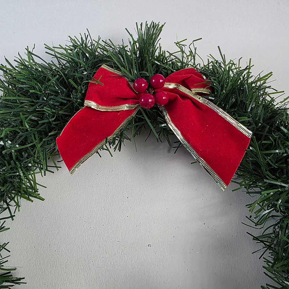 Christmas Wreath with Handmade Poinsettias
