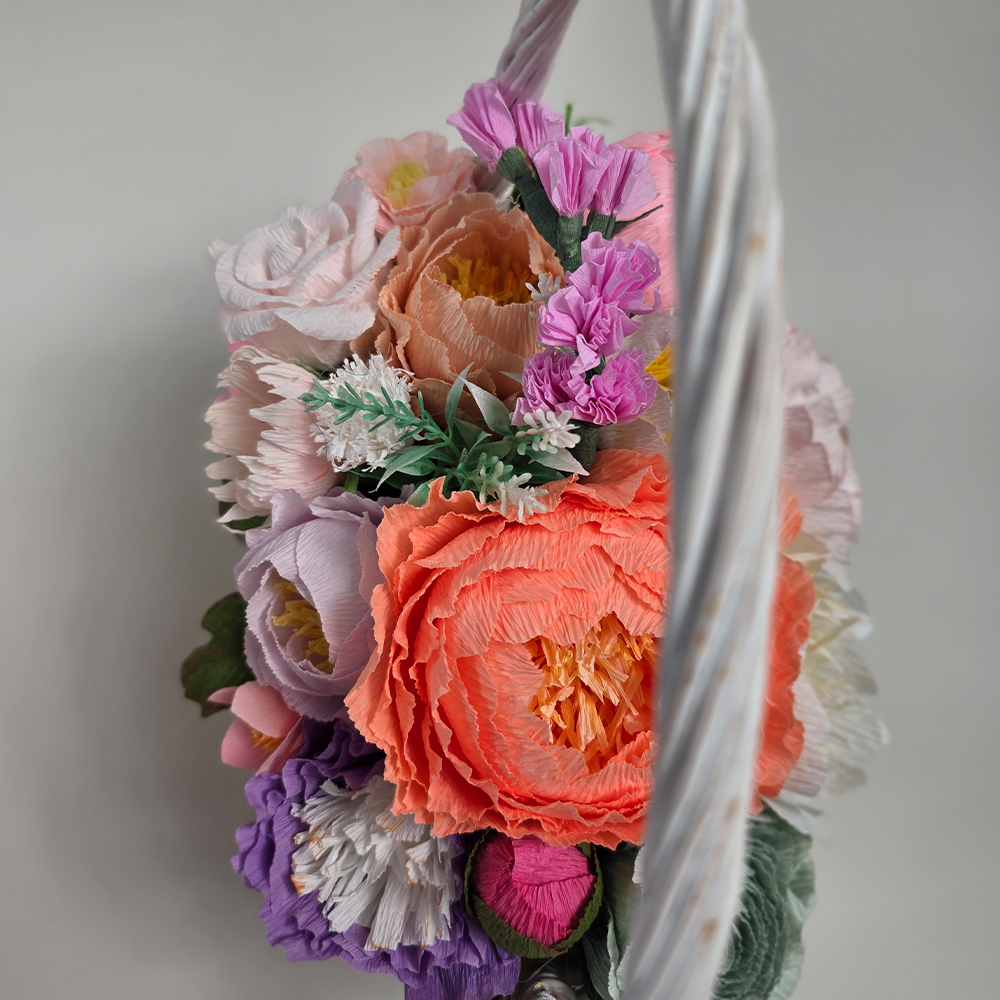 Luxury Bloom Basket – Handmade Paper Flower Arrangement