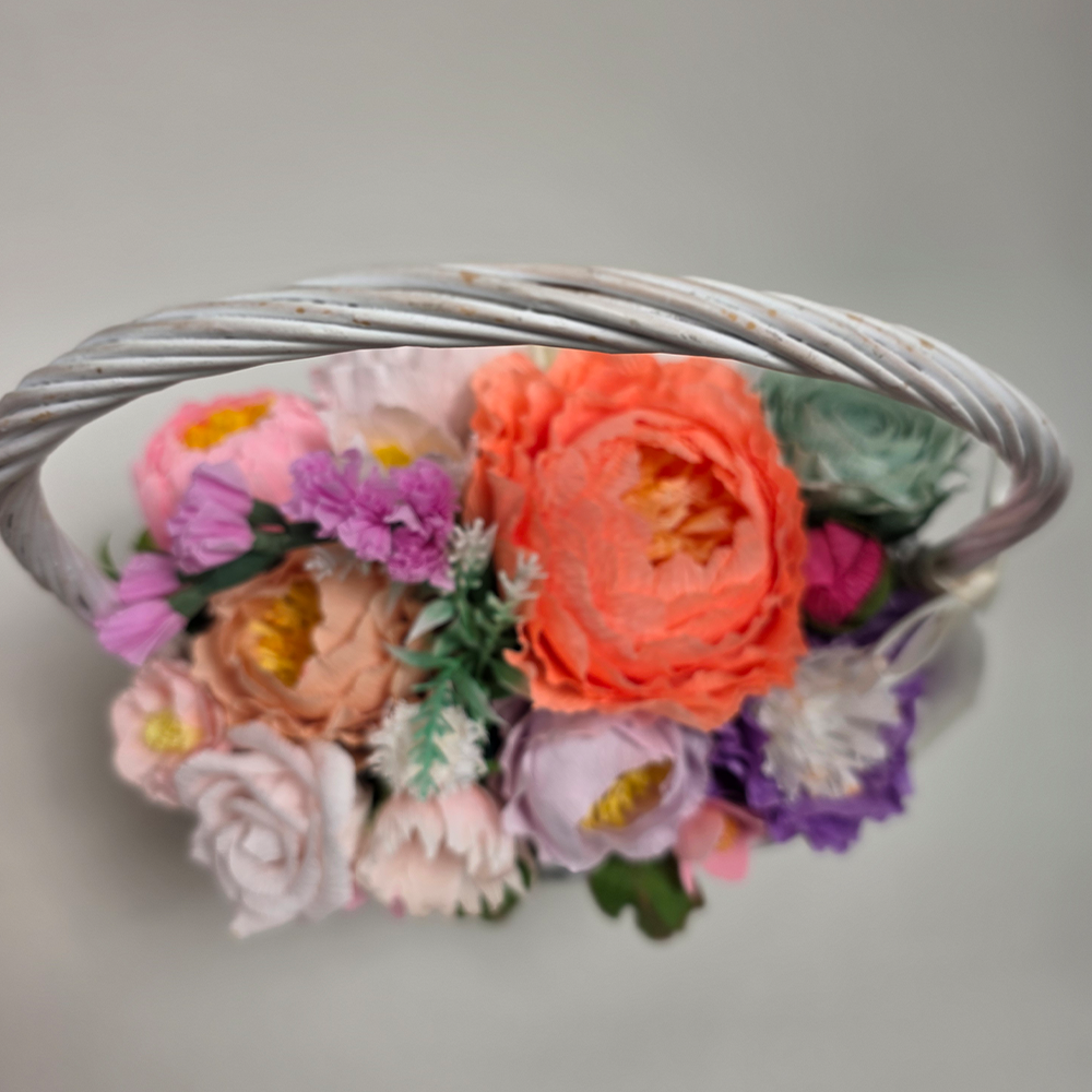 Luxury Bloom Basket – Handmade Paper Flower Arrangement