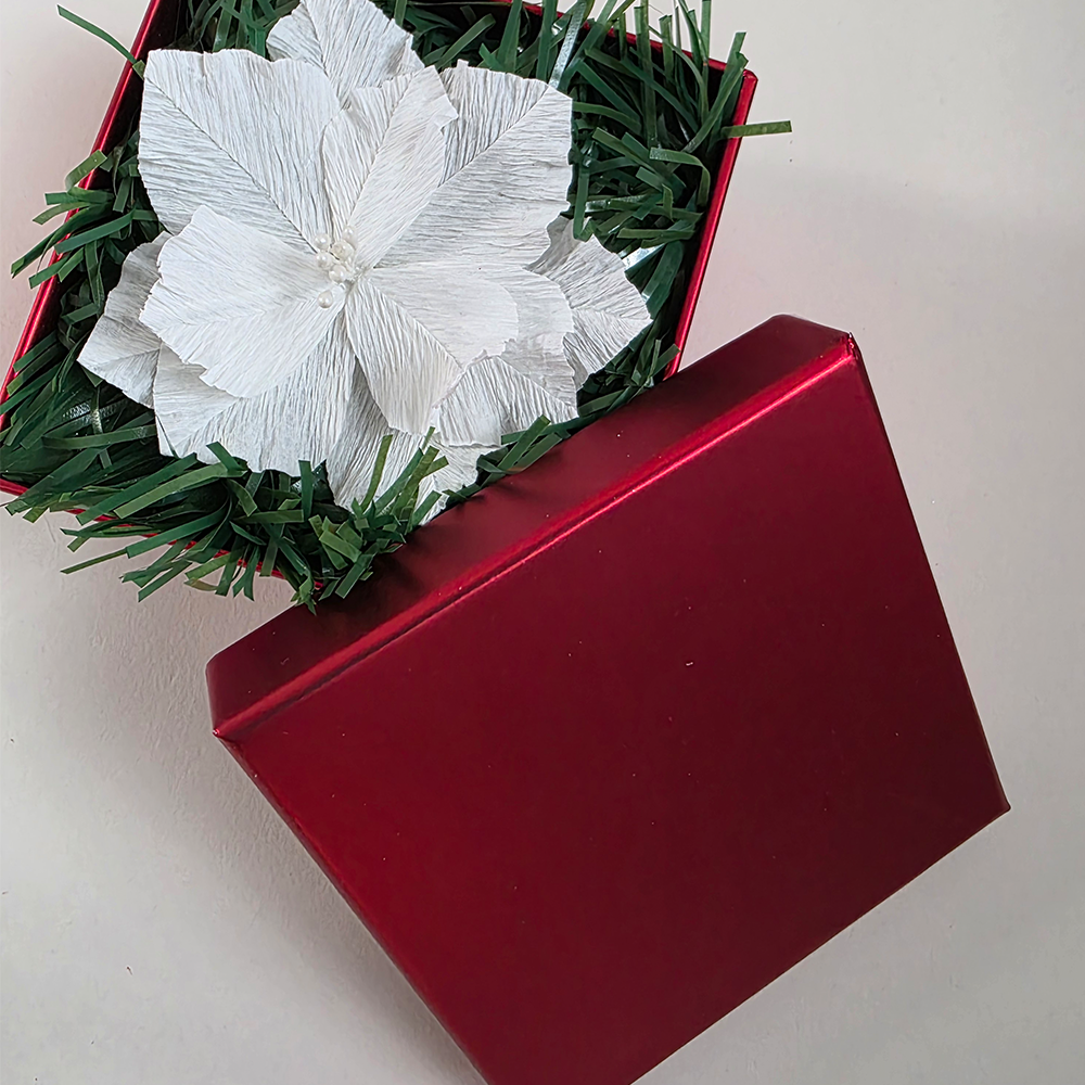 Christmas Poinsettia – Mini Gift Box Arrangement