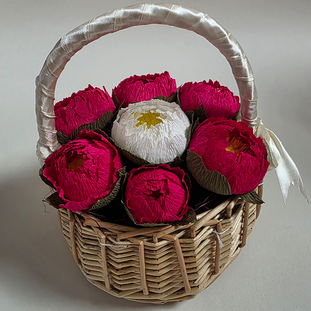Cute Peony Basket