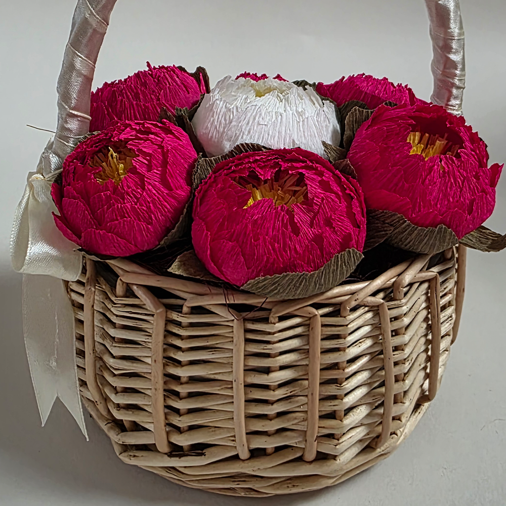 Cute Peony Basket