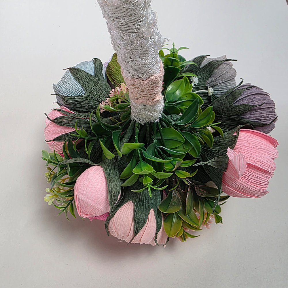 Romantic Peony &amp; Rose Bouquet – Handmade Paper Flowers